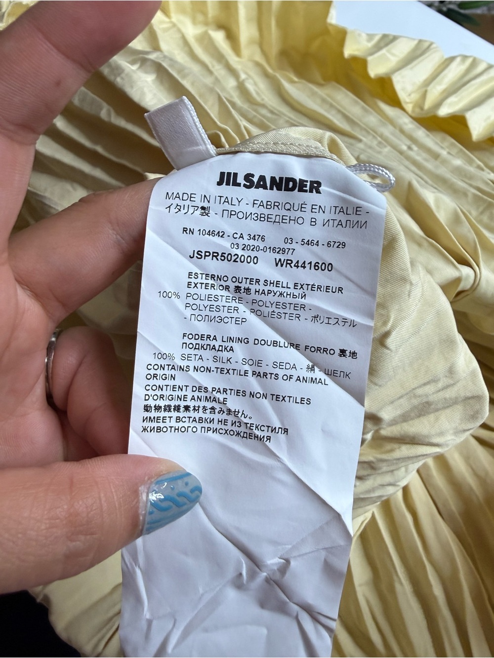 NEW JIL SANDER Cream Plissé Satin Pleated Midi Dress Sz US 4 - Picture 9 of 14
